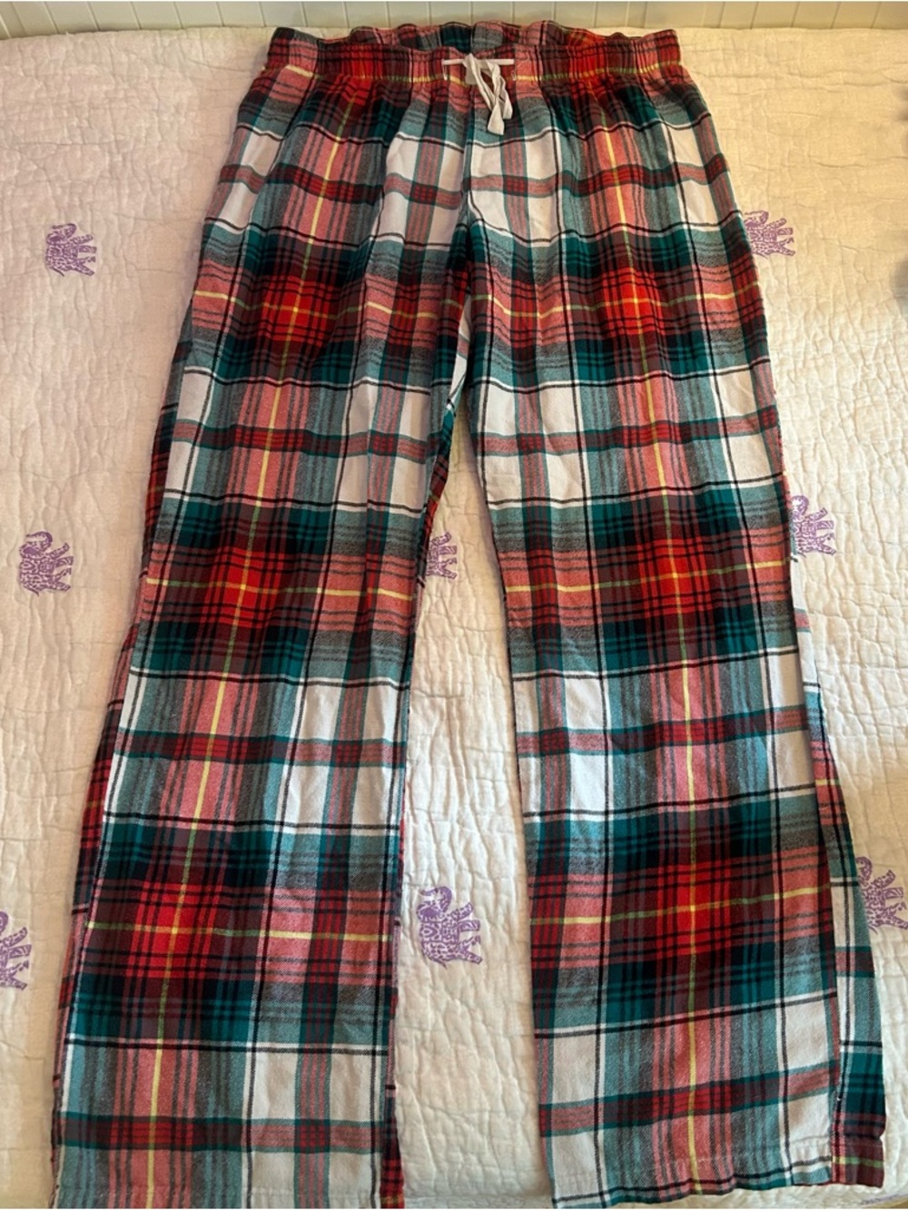 Old Navy Teal, Red & White Plaid Lounge Pants